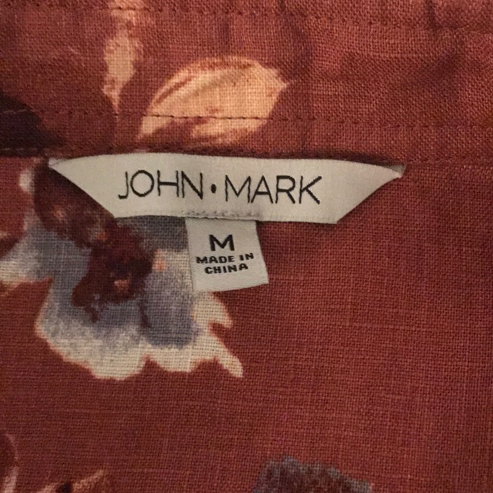 John Mark Linen Floral Blouse Size M - Picture 3 of 16